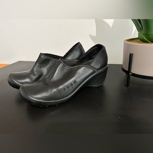 Privo black leather loafers, size 9